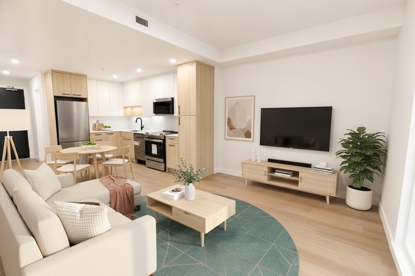 Living room — virtually staged